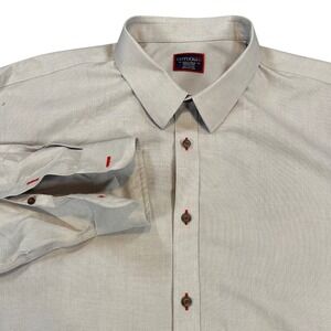 UNTUCKit Button Up Shirt Mens XXX Large Light Gray Wrinkle Free Long Sleeve